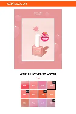رژگونه مایع مرطوب کننده طبیعی Juicy Pang رنگ Water Blusher شماره PK03 میشا Missha