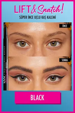 قلم هاشور ابرو Lift & Snatch Eyebrow Tint Pen رنگ 10-black حجم 1 میل نیکس NYX