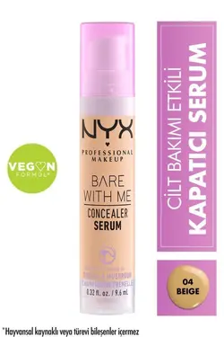 سرم کانسیلر BARE WITH ME CONCEALER SERUM رنگ 04-beige حجم 9.6 میل نیکس NYX
