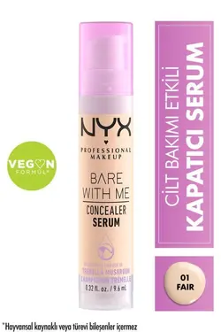 سرم کانسیلر BARE WITH ME CONCEALER SERUM رنگ 01 Fair حجم 9.6 میل نیکس NYX