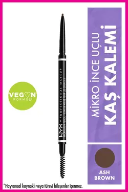 مداد ابرو فوق نازک Micro Brow Pencil رنگ ash brown حجم 0.5 میل نیکس NYX