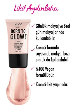 هایلایتر مایع بورن تو گلو BORN TO GLOW Liquid Illuminator مدل Sunbeam حجم 18 میل نیکس NYX