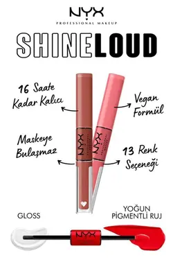 رژلب مایع مات دو طرفه شاین لود Shine Loud High Shine Lip Color Life Goals نیکس NYX