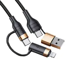 کابل شارژ و دیتا 4 در 1 یوسمز مدل US-SJ483 - فروشگاه شیراز لپ تاپ