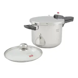 زودپز پارس استیل گنجایش 6 لیتر با درب پیرکس