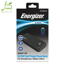 پاوربانک انرجایزر مدل UE20011PQ ظرفیت 20000 میلی آمپر با ارسال رایگان