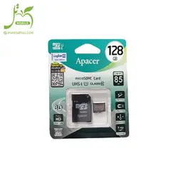 کارت حافظه microSDXC اپیسر با ظرفیت 128 کلاس 10 سرعت 85MBps همراه با آداپتور SD کد AP128GMCSX10U5-R