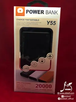 پاوربانک WUW مدل Y55 با ظرفیت ۲۰۰۰۰میلی‌آمپر بر ساعت