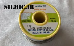 سیم لحیم با خلوص 96.5 درصد قلع KESTER ژاپن بدون سرب سایز 0.8 وزن یک کیلو