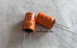 خازن دما بالا 220 میکرو فاراد 100 ولت nippon ژاپن سری gxe با تحمل دمای ۱۲۵