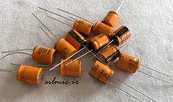 خازن دما بالا 220 میکرو فاراد 25 ولت nippon سری gha با دمای کاری 150 درجه