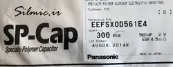 خازن پلیمر جامد 560 میکرو فاراد 2 ولت Panasonic سری SX از نوع SP-CAP