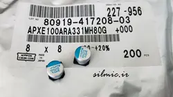 خازن پلیمر جامد 330 میکرو فاراد 10 ولت NIPPON سری PXE و Super low ESR