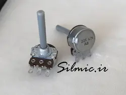 پتانسیومتر 22 کیلو اهم کربنی ساخت Allen-Bradley آمریکا از نوع خطی