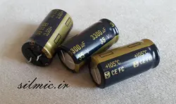 خازن های فای 3300 میکرو فاراد 35 ولت سری FC پاناسونیک سری آدیو low impedance