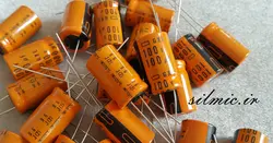 خازن دما بالا 100 میکرو فاراد 100 ولت nippon ژاپن سری gxe با تحمل دمای ۱۲۵