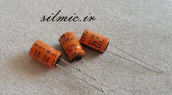 خازن دما بالا 220 میکرو فاراد 25 ولت nippon ژاپن سری gxe با تحمل دمای ۱۲۵