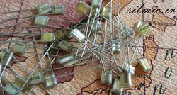 خازن 820 پیکو فاراد 50 ولت پلی استر فیلم ساخت Rubycon ژاپن سری F2D