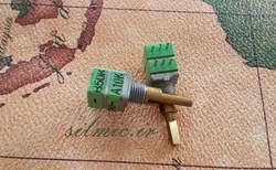 ولوم دوبل 10 کیلو اهم لگاریتمی و 50 کیلو اهم خطی ساخت ALPHA با دو شفت