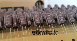 خازن 100 میکرو فاراد 16 ولت NIPPON سری kmf های فرکانس long life