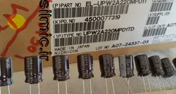 خازن 22 میکرو فاراد 100 ولت نیچیکون ژاپن سری PW استاندارد بالا و لانگ لایف