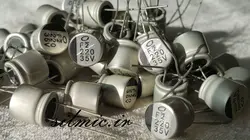 خازن جامد 220 میکرو فاراد 35 ولت nichicon ژاپن با ابعاد مینیاتوری