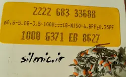 خازن 6.8 پیکو فاراد 100 ولت های فرکانسی با پایداری بالا ساخت philips ایتالیا