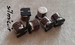 خازن smd اس ام دی 470 میکرو فاراد 25 ولت elna ژاپن مینیاتوری با امپدانس پایین