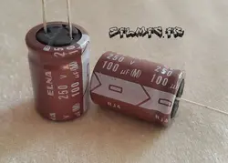 خازن الکترولیتی 100 میکرو فاراد 250 ولت ژاپنی ELNA سری RJ4 با امپدانس پایین