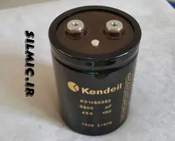 خازن 3300 میکرو فاراد 450 ولت Kendeil سری k01 با طول عمر 15000 ساعتVery high CV