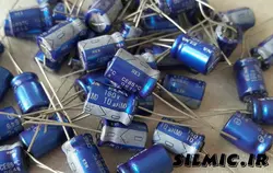 خازن آدیو 10 میکرو فاراد 160 ولت ژاپنی ELNA مدل استاندارد blue robe سری RE3