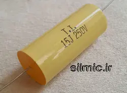 خازن اکسیال 15 میکرو فاراد 250 ولت آمریکایی ساخت Tecate سری پلی استر متالیزه
