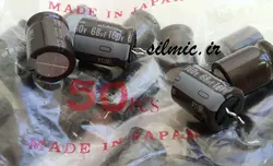خازن الکترولیتی 68 میکرو فاراد 160 ولت nichicon ژاپن سری PT های ریپل و long life