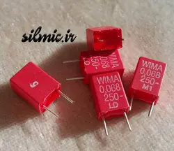 خازن 68 نانو فاراد 250 ولت MKT ساخت WIMA آلمان سریMKS2 بای پس و کوپلاژ