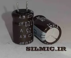 خازن های فرکانسی 220 میکرو فاراد 25 ولت ژاپنی NIPPON سری KY low impedance