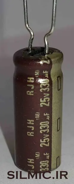 خازن ژاپنی النا 330 میکرو فاراد 25 ولت مخصوص آدیو سری RJH با امپدانس بسیار پایین