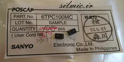 خازن تانتالیوم 100 میکرو فاراد 6.3 ولت SMD ساخت SANYO سری TPC مینیاتوری