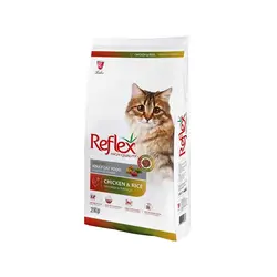 غذای خشک گربه بالغ، گرمه، چند رنگ، مرغ و برنج، 2 کیلوگرمی، رفلکس