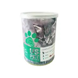 کنسرو بچه گربه، حاوی مرغ، اردک و کدو تنبل، 400 گرمی، یو اس پت