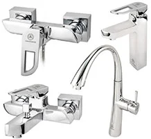 ست شیر آلات قهرمان مدل موج کروم مات