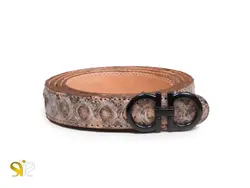 کمربند زنانه چرم پوست ماری مدل راگا