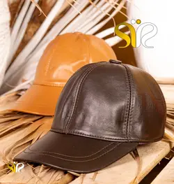 کلاه چرمی رنگ قهوه ای