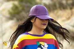 کلاه چرمی رنگ ارغوانی