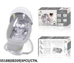 گهواره و تاب برقی ماستلا جدید 3کاره طوسی با قابلیت تنظیم جلوی پای نوزاد   mastela  3in1 new collection 2022