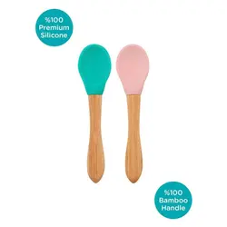 قاشق نوزادی ژله ای دسته چوبى با سیلیکون نرم و ضد حساسیت  minikoioi scoop