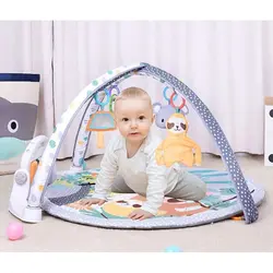 تشک بازی نوزاد پیانودار موزیکال با اویز عروسکی دوطرفه و تشک ضدحساسیت  konig kids piano gym