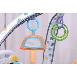 تشک بازی نوزاد پیانودار موزیکال با اویز عروسکی دوطرفه و تشک ضدحساسیت  konig kids piano gym