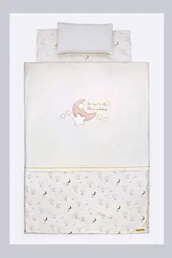 سرویس خواب نوزادی ایسیز گلد 3تکه ضد حساسیت 100 درصد پنبه با گارانتی تعویض برند isiz