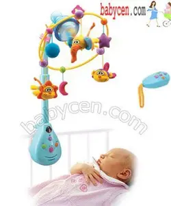 آویز تخت بلو باکس موزیکال و چراغدار با کنترل از راه دور B Kids Merry blue box - بارنی