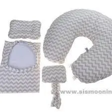 بالشت شیردهی 5 تکه ایسیز رنگ طوسی و رنگ صورتی ISIZ - بارنی